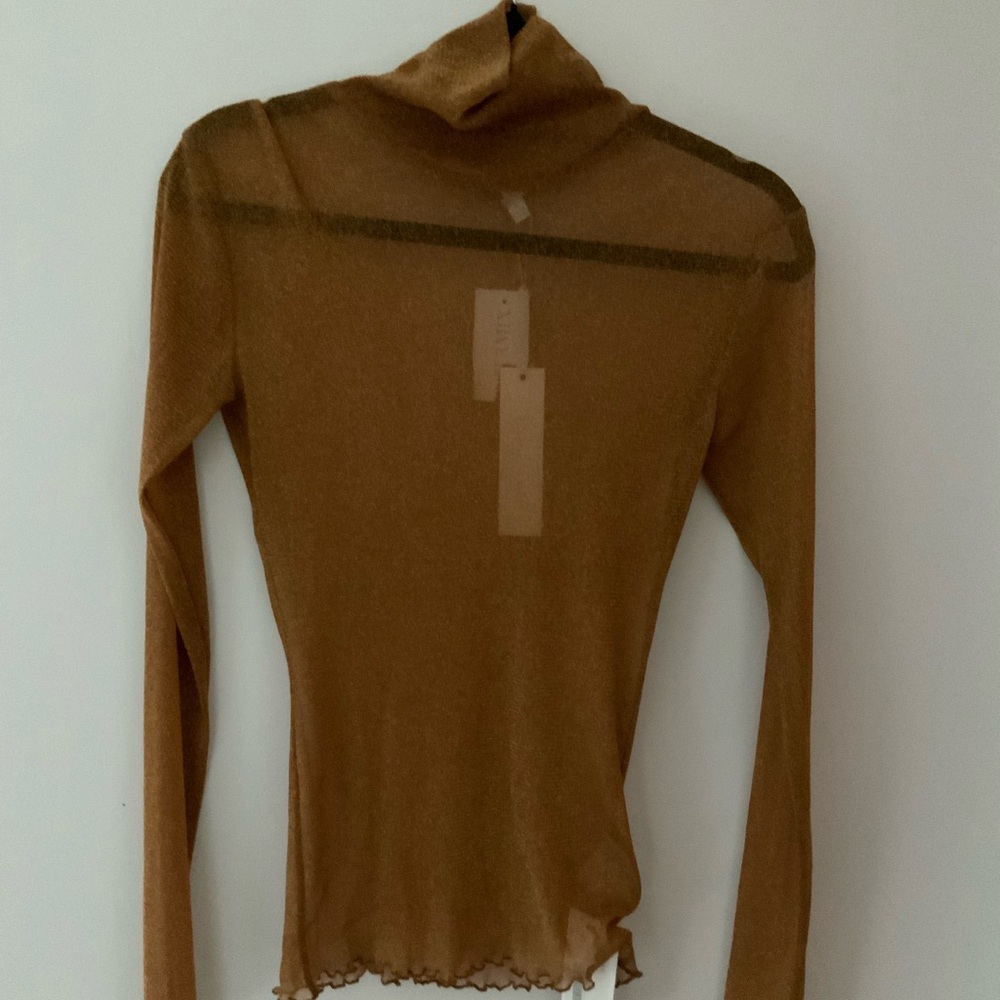 JONATHAN SIMKHAI shimmer long sleeve turtle neck